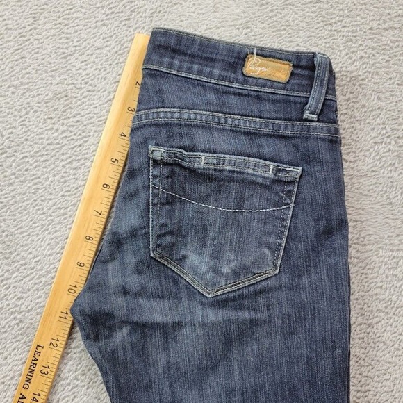 Paige Jeans Womens 27X30 Blue Straight Low Rise Dark Wash‎ Stretch Denim - Picture 6 of 14